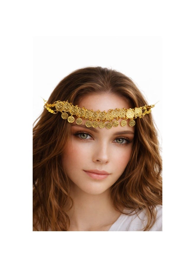 Saudi Founding Day Headpiece, Traditional Gold Medallion Heritage Accessory, Cultural Headwear for National Pride and Events, 1727 Legacy Celebration - Image 1